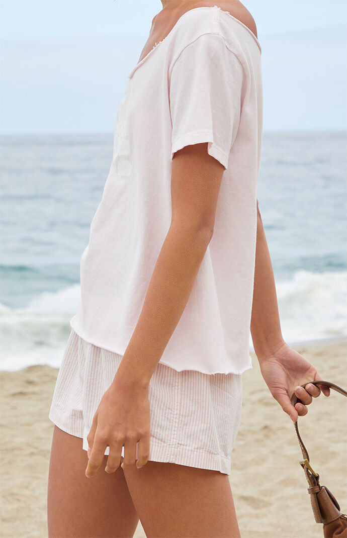 John Galt Pink Bonnie 44 Off-The-Shoulder T-Shirt | Pacsun