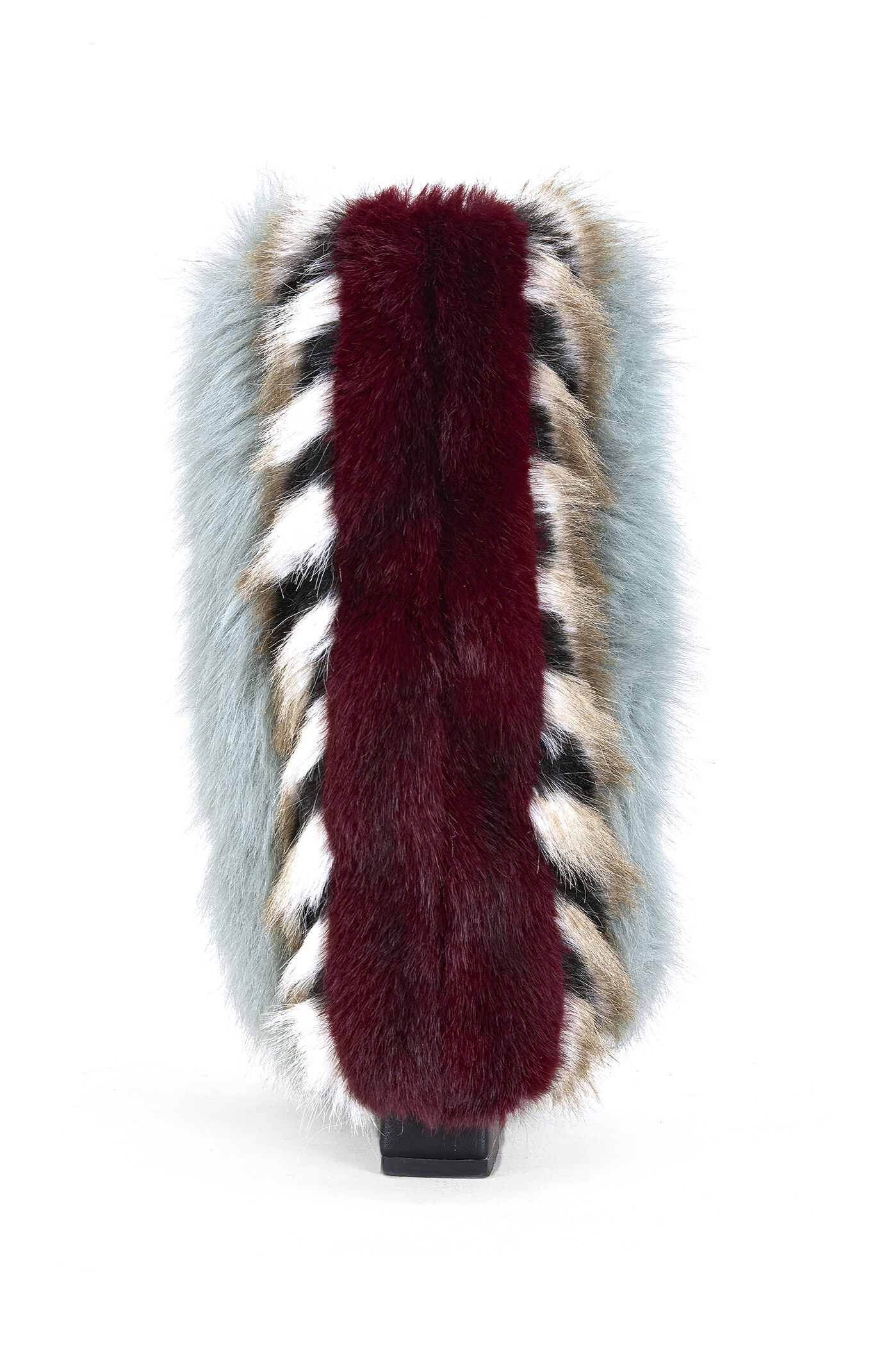 AZALEA WANG Briash Blue Faux Fur Booties