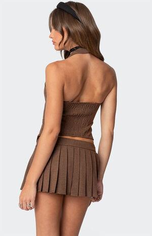 Palmer Plaid Bow Halter Top image number 5