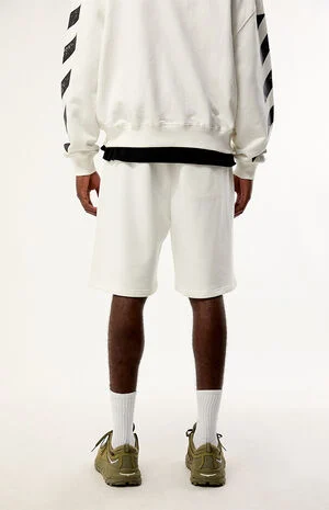 Diagonal Open Hem Jogger Sweat Shorts image number 4