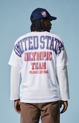 White Milano Cortina Team USA Puff Graphic T-Shirt image number 4