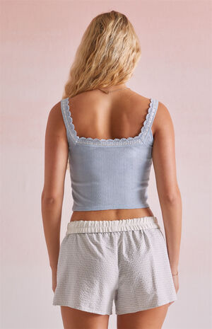 Ribbon Trim Scoop Neck Tank Top image number 3