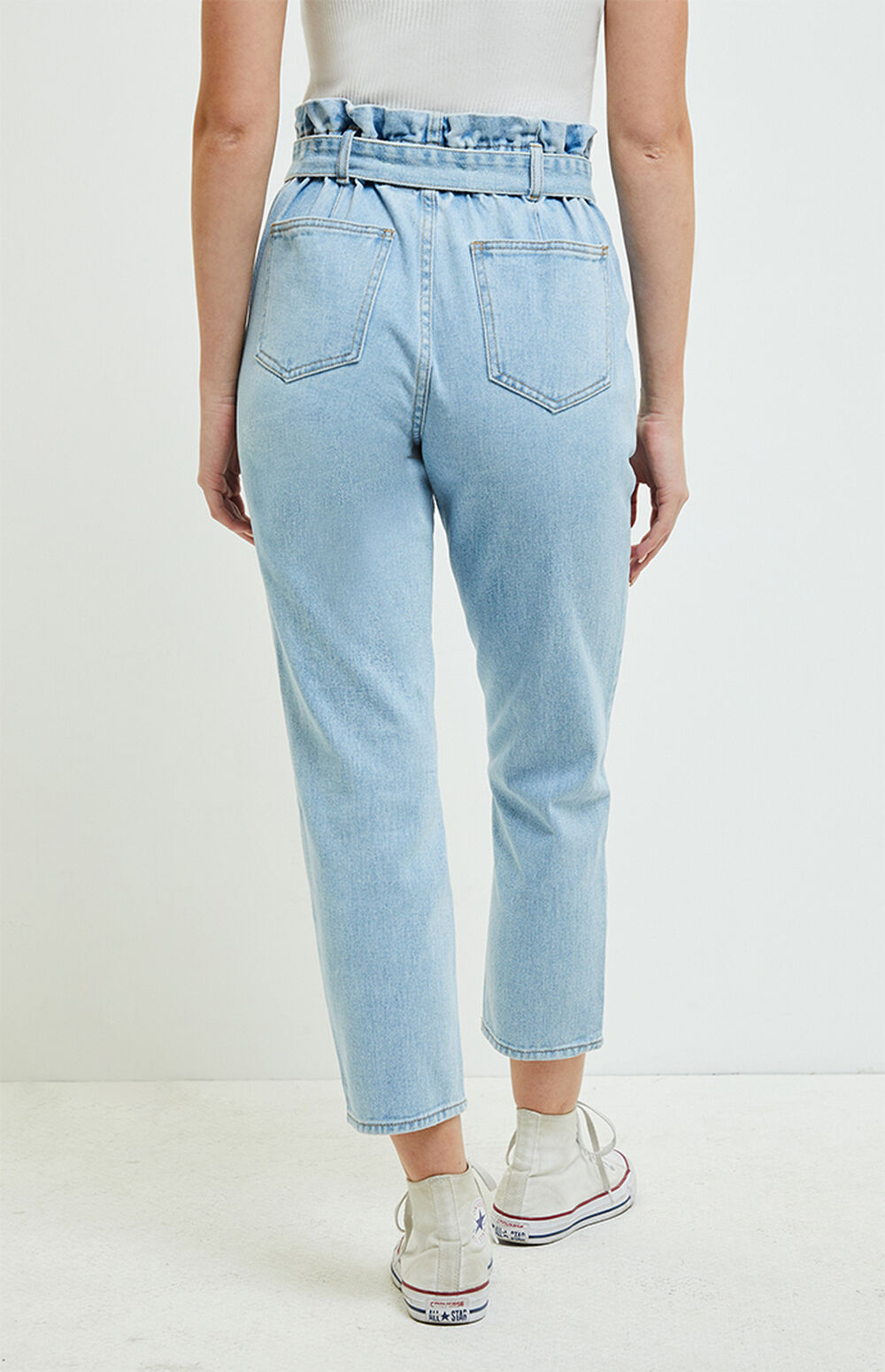 PacSun Smocked Belted Mom Jeans | PacSun