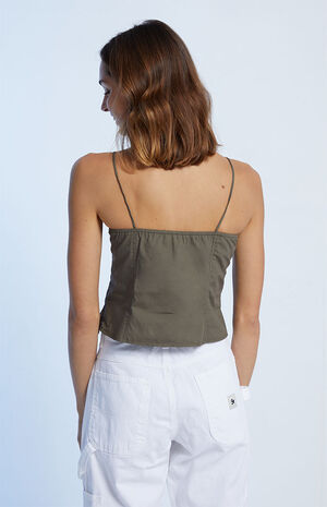Tie Front Ruffle Tank Top image number 4