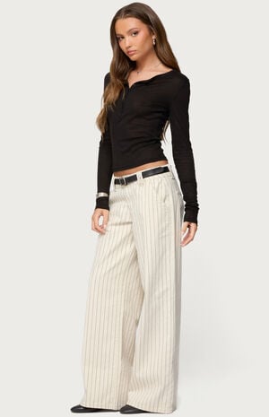 Cory Striped Low Rise Jeans image number 4