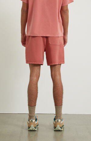 Red Heavyweight Fleece Sweat Shorts image number 5