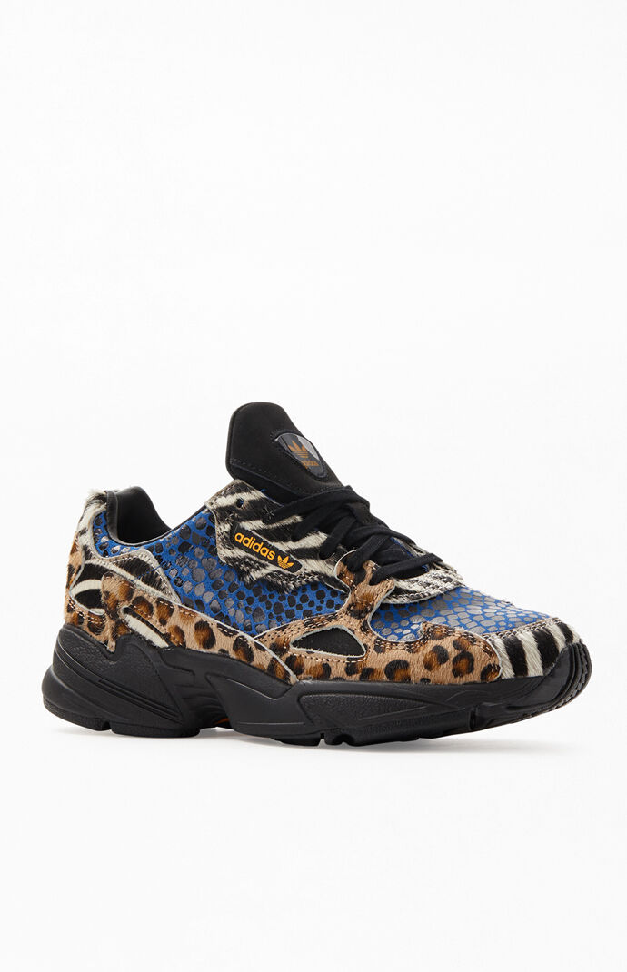 adidas women's leopard falcon sneakers