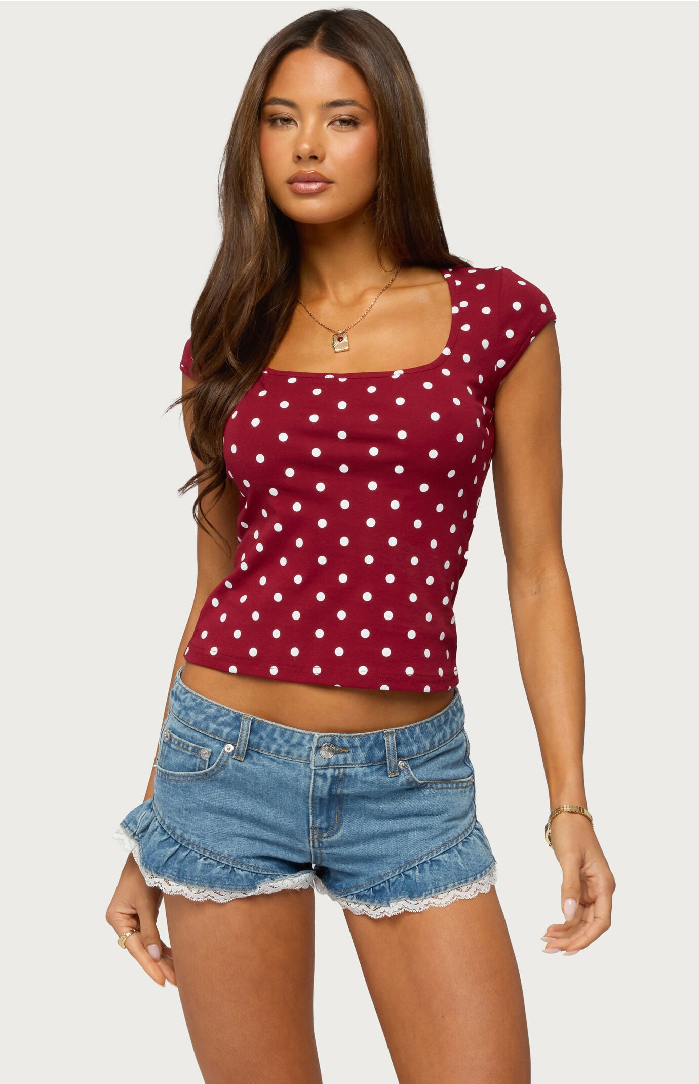 Edikted Mookie Polka Dot Top