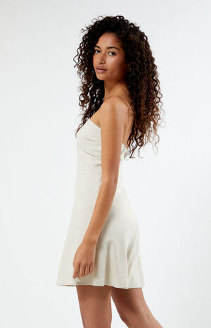 Strapless Linen Mini Dress image number 2