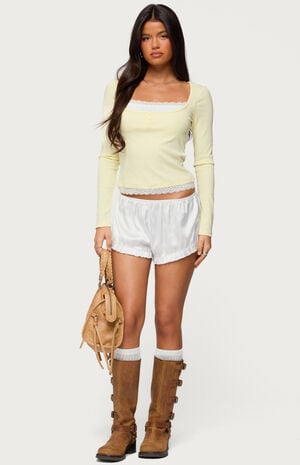 Joana Layered Lacey Henley Top image number 5