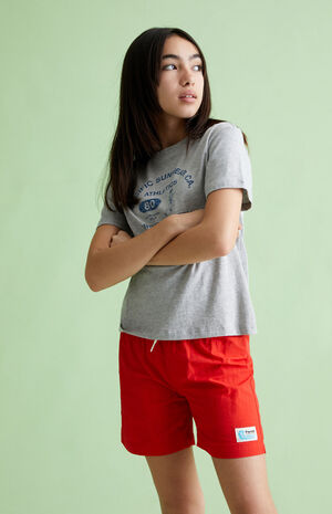 Red 4.5" Swim Trunks image number 2