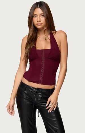 Rosalina Mesh Halter Corset image number 1