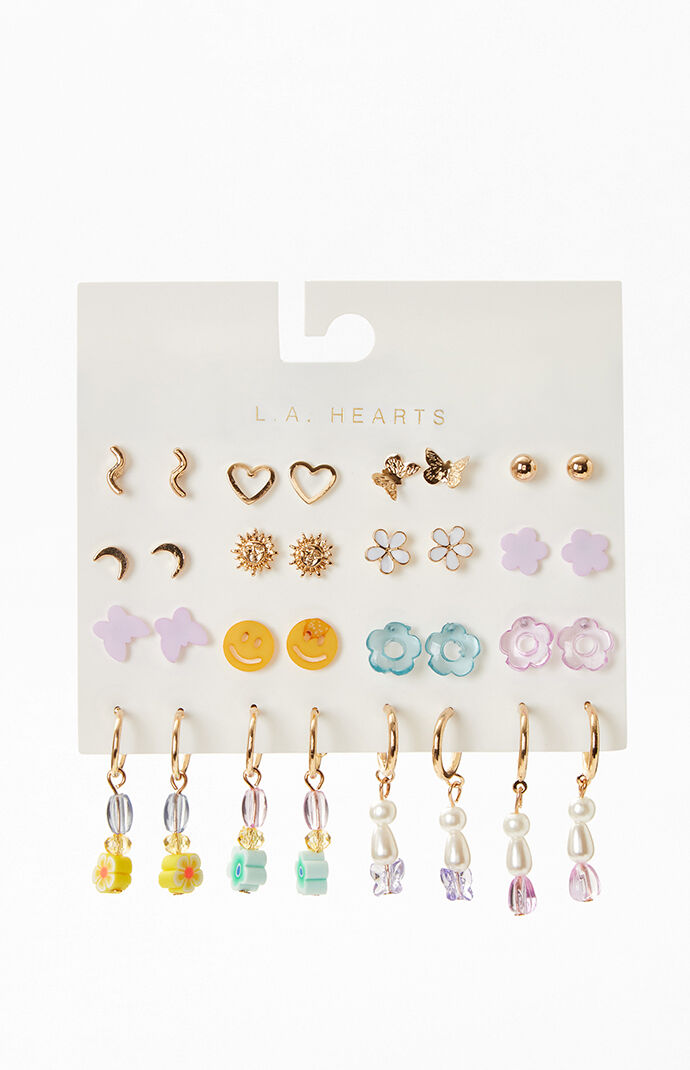 16 Pack Sweet Flower Earrings