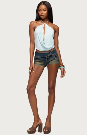 Stone Backless Cowl Neck Top image number 4
