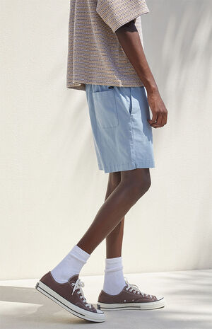 Blue Twill Volley Shorts image number 4