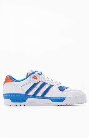 adidas White & Blue Rivalry Low Shoes | Pacsun