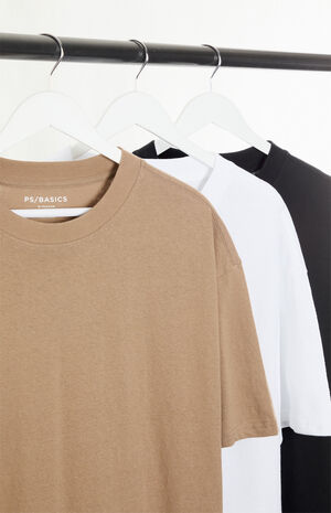 3 Pack Solid Color Oversized T-Shirts image number 2