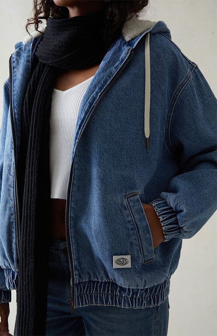Denim Hooded Dad Jacket