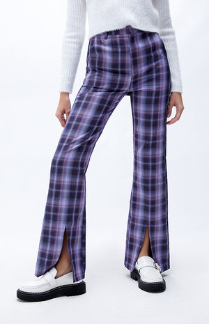 Purple Split Flare Pants image number 1