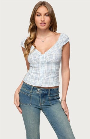 Dolsy Plaid Button Up Top image number 1