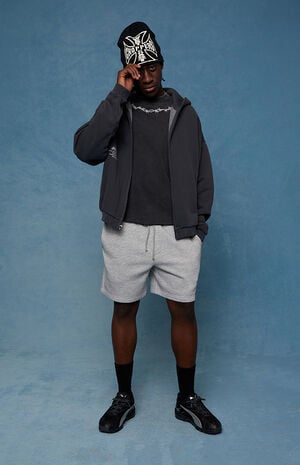 Fleece Grey Sweat Shorts image number 2