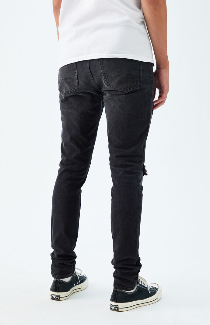 PacSun Black Ripped Stacked Skinny Jeans PacSun