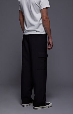 by Pacsun Valencia Baggy Trousers Stretch Cargo Black image number 3