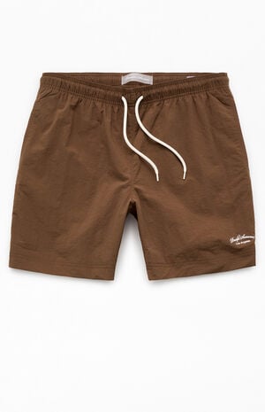Brown Collegiate 6.5" Swim Trunks