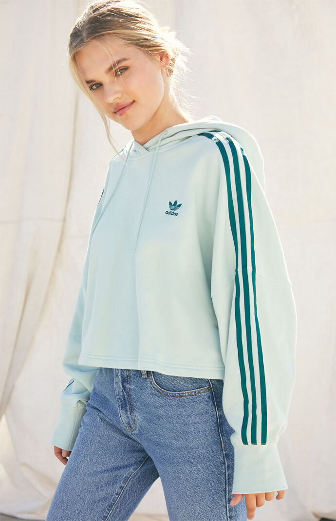 adidas mint green cropped hoodie