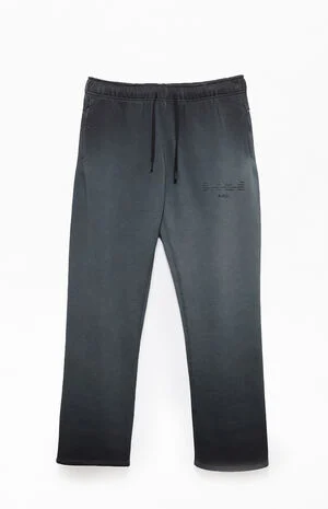 Black Washed Heavyweight Fleece Baggy Sweatpants image number 1