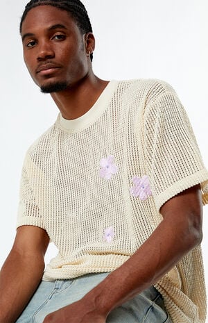 Flower Crochet Oversized T-Shirt image number 2