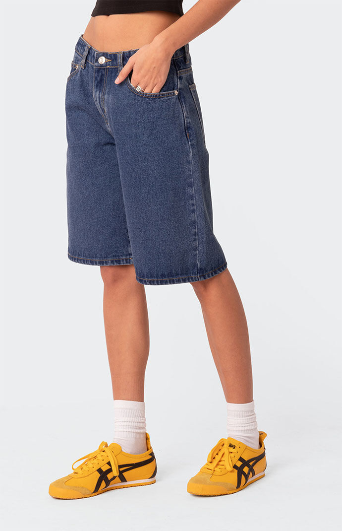 Edikted Oversized Low Rise Denim Bermuda Shorts PacSun