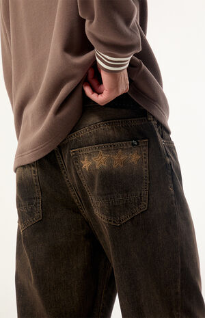 Dylan Baggy Jeans Star Embroidered Brown image number 5