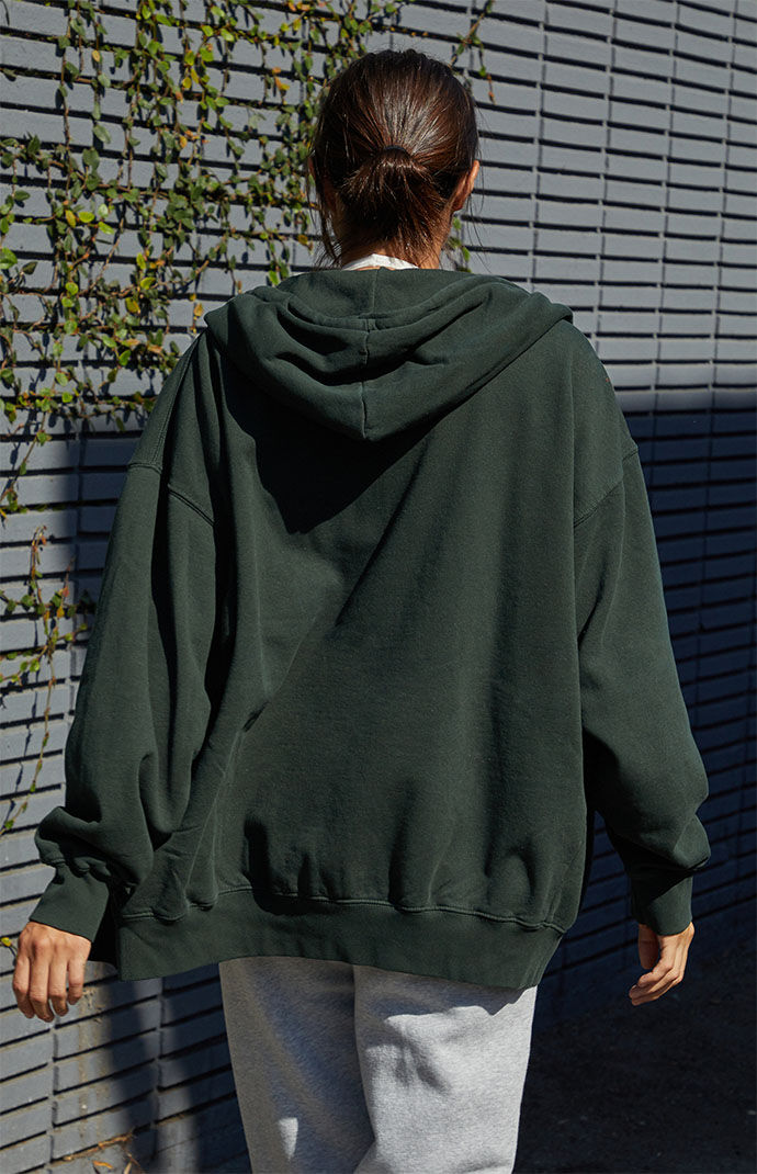 Green full zip new arrivals hoodie