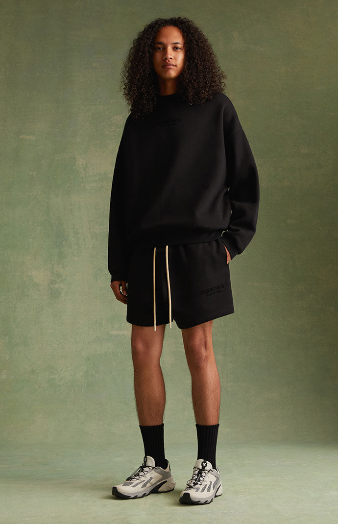 Fear of God Essentials Jet Black Sweat Shorts | PacSun