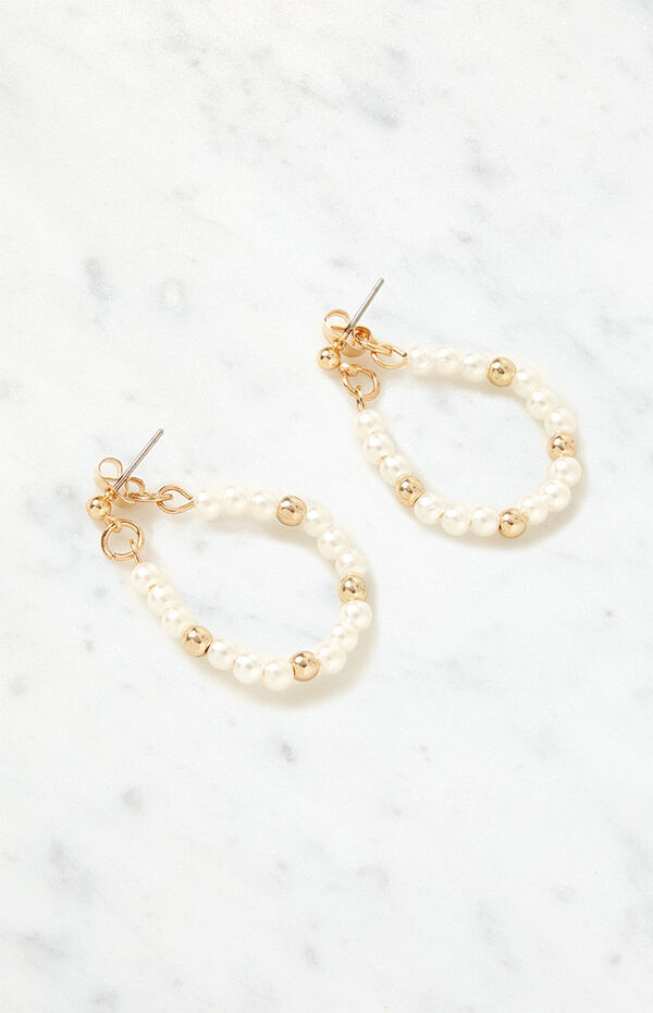 LA Hearts Pearl Hoop Earrings | PacSun