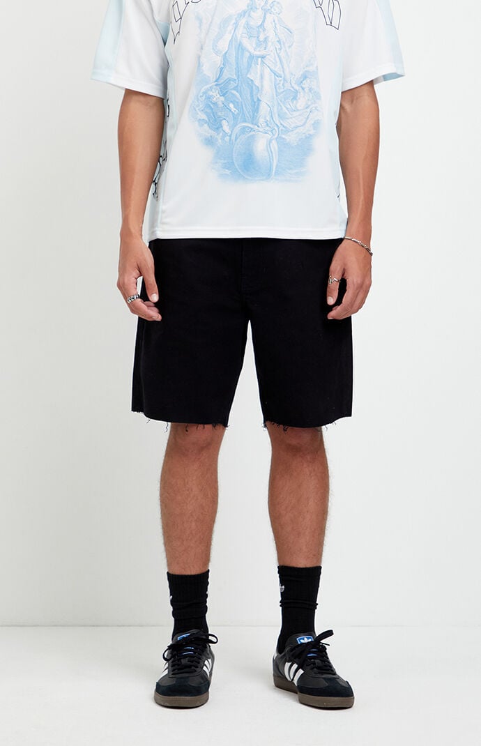 Pacsun Harrison Cutoff Baggy Jean Shorts Stretch Black
