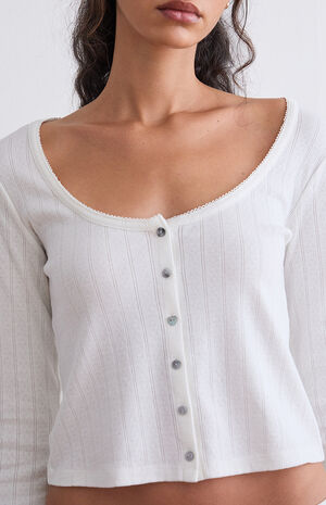 Pointelle Pajama Cardigan image number 2