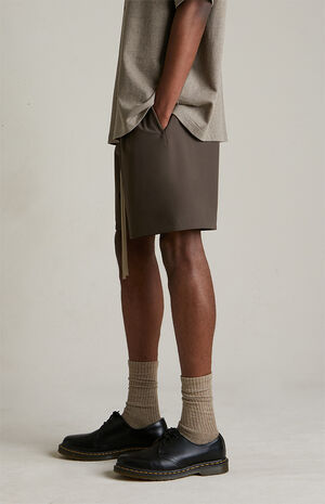 Brown Bonded Nylon Soccer Shorts image number 4