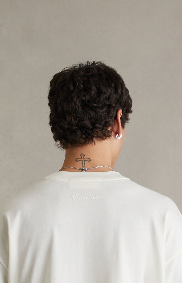 新品 ☆ PACSUN 購入 essentials ホワイト L Fear of God ESSENTIALS Ivory Signature Long Sleeve T-Shirt | Pacsun