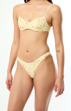 Yellow Floral Rae High Cut Bikini Bottom image number 3