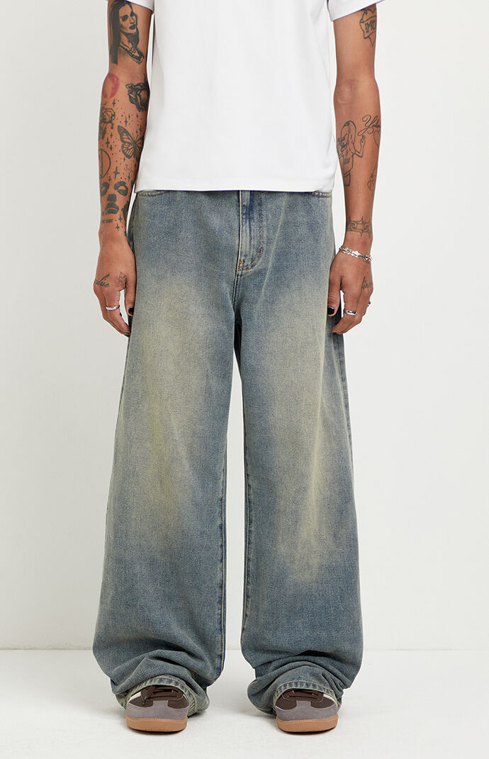 Pacsun Blake Extreme Baggy Jeans Medium Blue Light Wash | Pacsun
