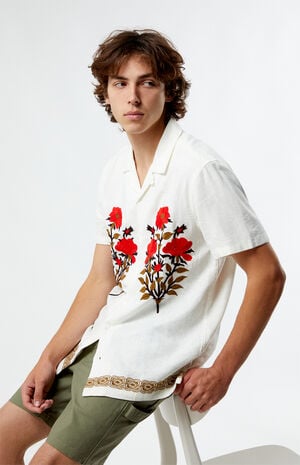 Linen Embroidered Woven Shirt image number 1