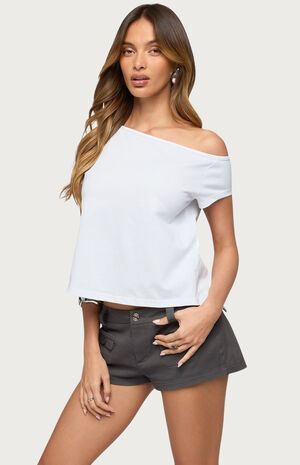 Off Shoulder Split Open Back Top image number 2