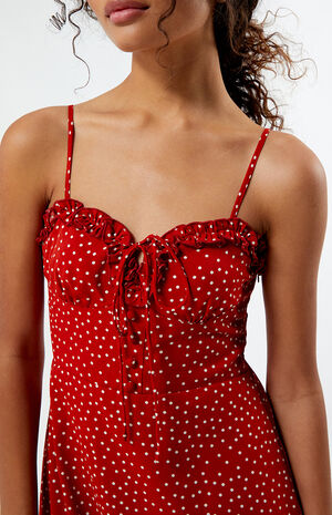 Ruffle Trim Polka Dot Mini Dress image number 2