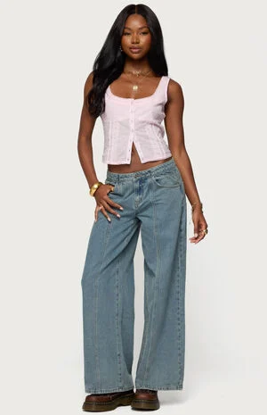 Embroidered Cotton Button Up Top image number 4