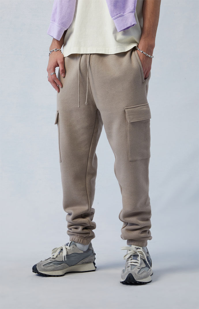 Mens fleece cargo online sweatpants