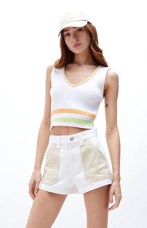 Two-Tone High Waisted Carpenter Shorts image number 1