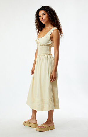 Tie Front Smocked Midi Dress image number 3