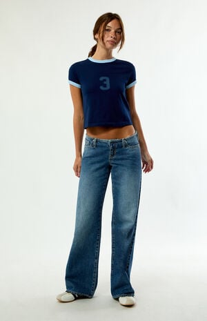 Blue 3 Graphic Baby Ringer T-Shirt image number 4